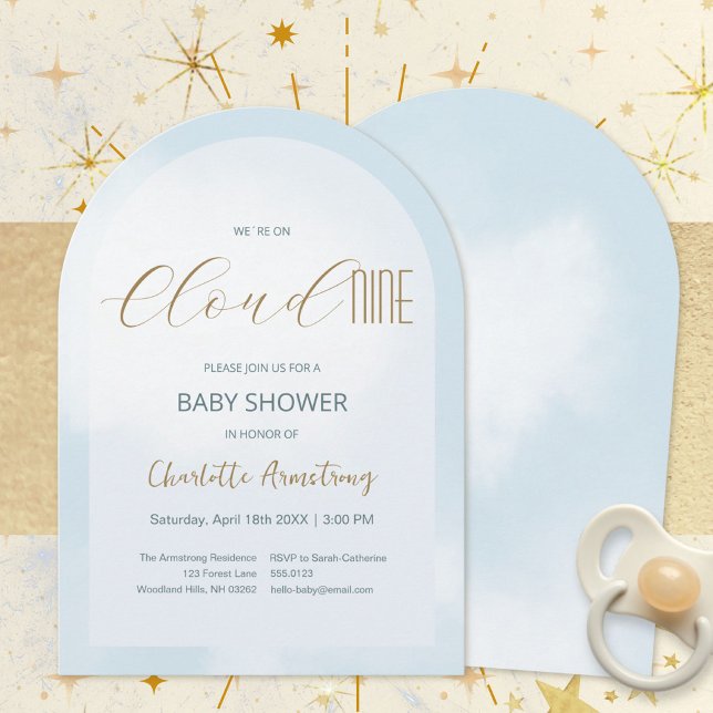 Invitación de baby shower Cloud 9 Celestial Blue (Cloud 9 Celestial Blue Baby Shower Invitation ©Susanne Sachers - Sunny Mind 🌞)