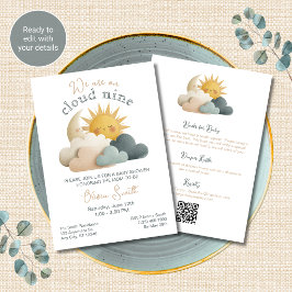 Invitación de Baby Shower Cloud Nine Baby Todo en