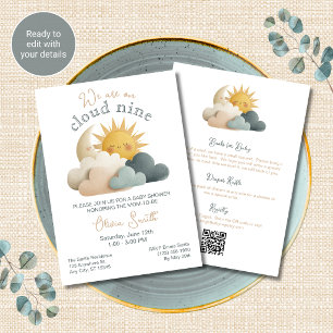 Invitación de Baby Shower Cloud Nine Baby Todo en