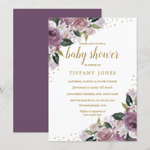 Invitación de Baby Shower con Acuarela Floral Dora