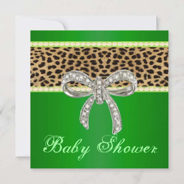 Invitación de Baby Shower con Arco de Diamante de  (Anverso)