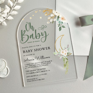 Invitación de Baby Shower con Arco Floral de Marfi