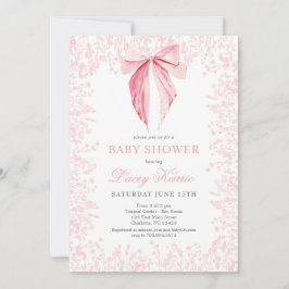 invitación de Baby Shower con arco rosa