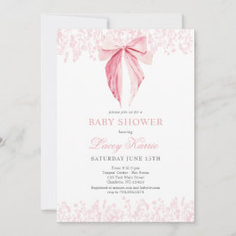 invitación de Baby Shower con arco rosa