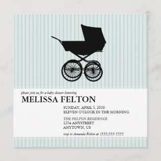 Invitación de Baby Shower con Baby Buggy