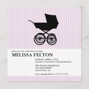 Invitación de Baby Shower con Baby Buggy