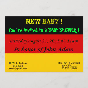 Invitación de Baby Shower con bandera de Alemania