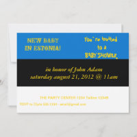 Invitación de Baby Shower con bandera de Estonia