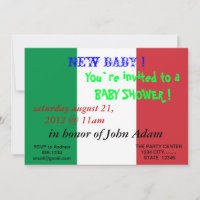 Invitación de Baby Shower con bandera de Italia