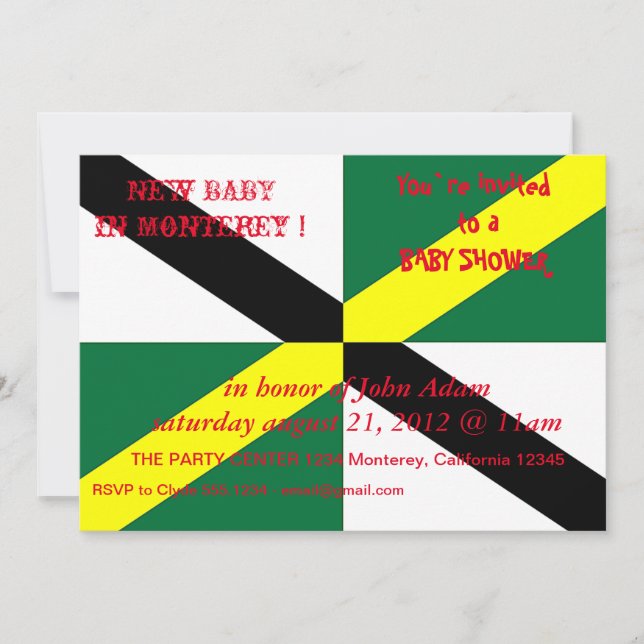 Invitación de Baby Shower con bandera de la ciudad (Anverso)