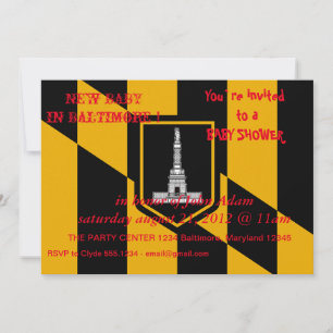 Invitación de Baby Shower con bandera de la ciudad