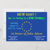 Invitación de Baby Shower con bandera de la Unión