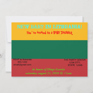 Invitación de Baby Shower con bandera de Lituania