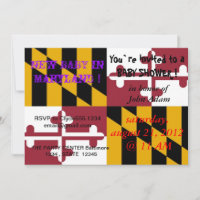 Invitación de Baby Shower con bandera de Maryland