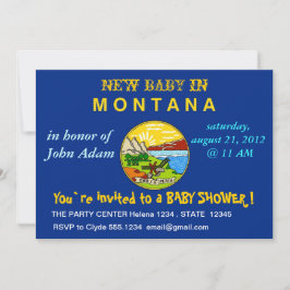 Invitación de Baby Shower con bandera de Montana