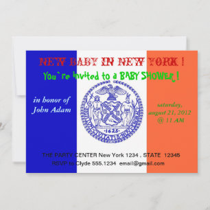 Invitación de Baby Shower con bandera de Nueva Yor
