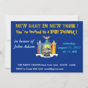 Invitación de Baby Shower con bandera de Nueva Yor