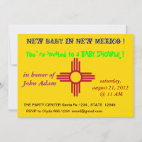 Invitación de Baby Shower con bandera de Nuevo Méx