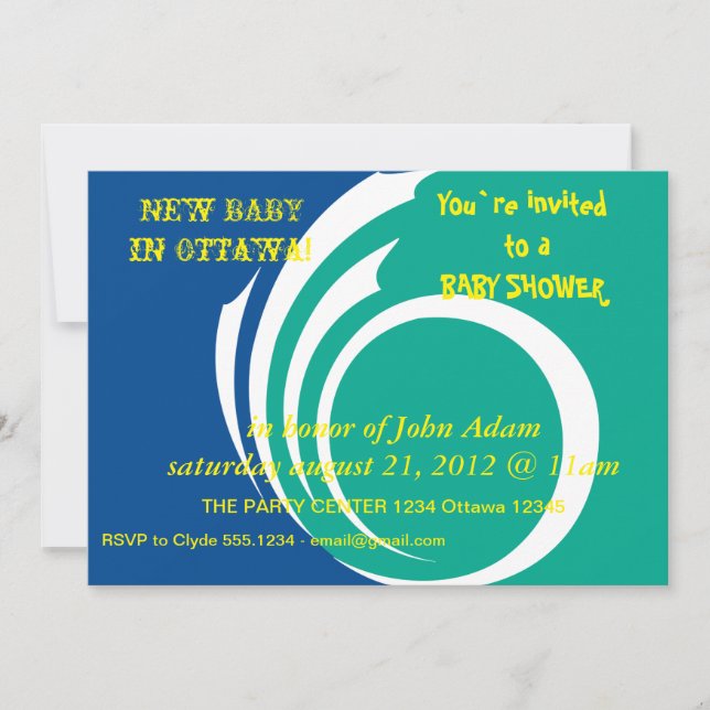 Invitación de Baby Shower con bandera de Ottawa, C (Anverso)