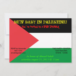 Invitación de Baby Shower con bandera de Palestina