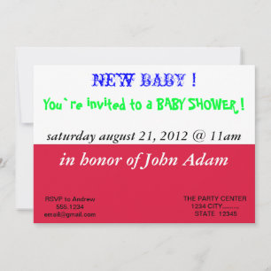 Invitación de Baby Shower con bandera de Polonia