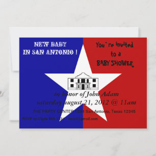 Invitación de Baby Shower con bandera de San Anton