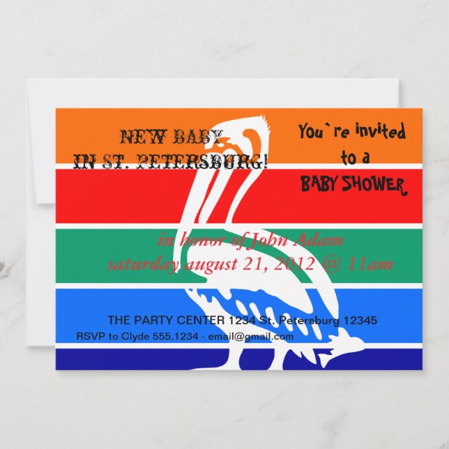 Invitación de Baby Shower con bandera de San Peter (Anverso)