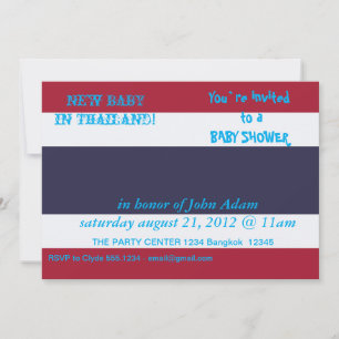 Invitación de Baby Shower con bandera de Tailandia
