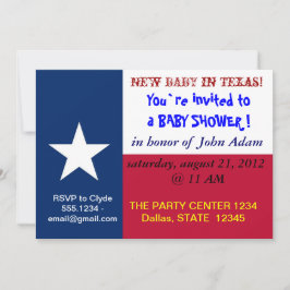 Invitación de Baby Shower con bandera de Texas