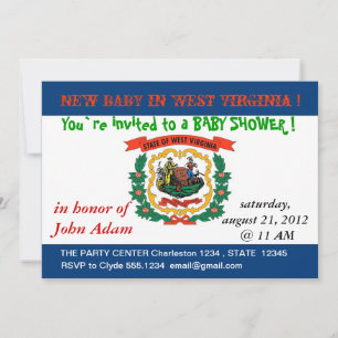 Invitación de Baby Shower con bandera de Virginia 