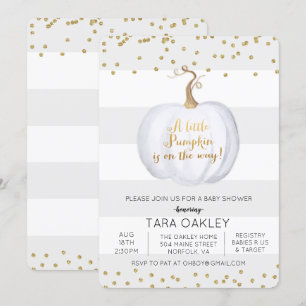 Invitación de Baby Shower con Brillo de Calabacita