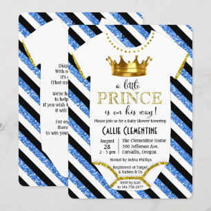 Invitación de Baby Shower con Brillo del Pequeño P