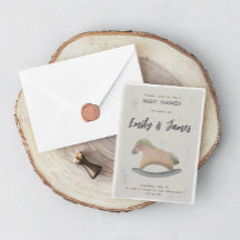 Invitación de Baby Shower con caballo rocoso