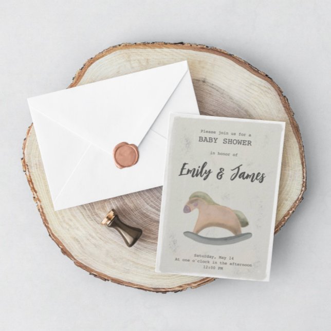 Invitación de Baby Shower con caballo rocoso (Subido por el creador)