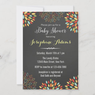 Invitación de Baby Shower con cartón floral arco i
