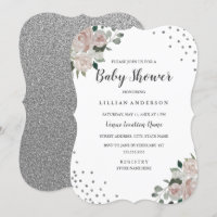 Invitación de Baby Shower con Confeti Floral Plate