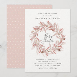 Invitación de baby shower con corona rústica