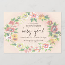 Invitación de Baby Shower con costura cruzada de f