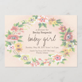 Invitación de Baby Shower con costura cruzada de f