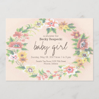 Invitación de Baby Shower con costura cruzada de f