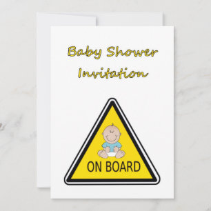 Invitación de Baby Shower con el bebé a bordo