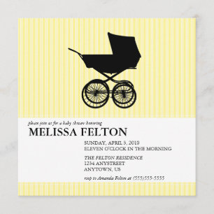 Invitación de Baby Shower con el cochecillo de