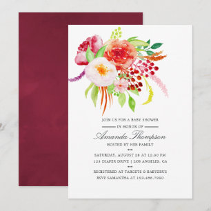Invitación de baby shower con encanto rústico chic