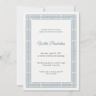 Invitación de baby shower con estampado de espina 