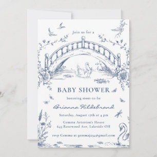 Invitación de Baby Shower con Estilo Toile Chinois