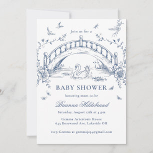 Invitación de Baby Shower con Estilo Toile Chinois