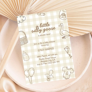 Invitación de Baby Shower con ganso de primavera d