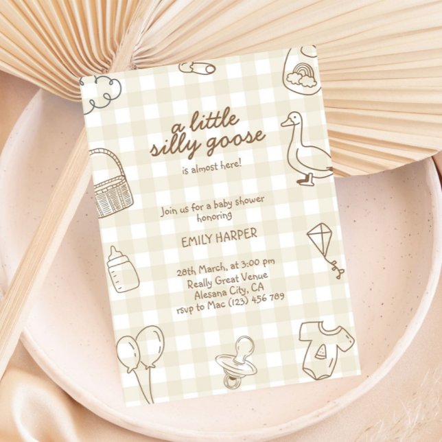 Invitación de Baby Shower con ganso de primavera d (Subido por el creador)