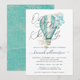 Invitación de baby shower con globo aerostático fl