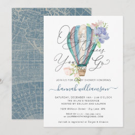 Invitación de baby shower con globo aerostático fl